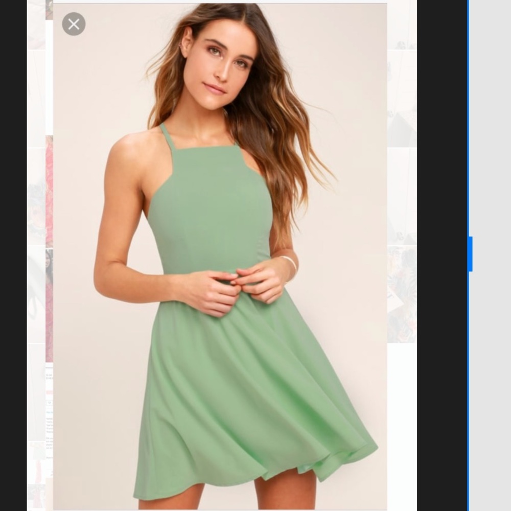 Lulu’s call to charms mint skater dress